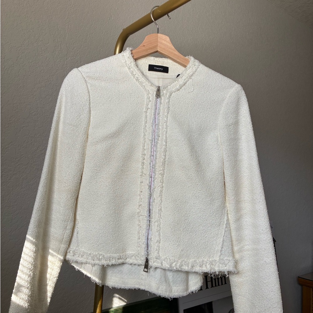 Theory Cream Textured Women's Blazer